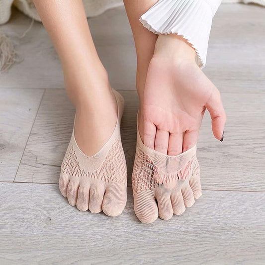 5 pairs of socks to align toe socks - Breathable - Toe socks - For bunions - Women's - Orthopedic compression toe socks for women - Invisible low five-toe socks - Yoga Socks - Comfortable Socks.