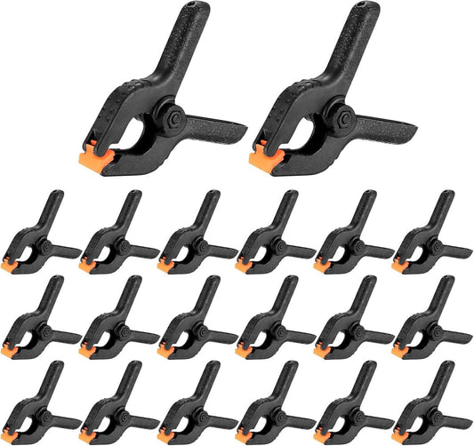 20 Pieces Tarpaulin Clamps - Spring Clamps - 2 inch Clamps - Clamp for Woodworking and Photo Studio - Market Clamp - Extra Strong - Tarpaulin Clamps - Black Hobby Glue Clamps - Plastic - Market Stall/Tarpaulin/DIY.