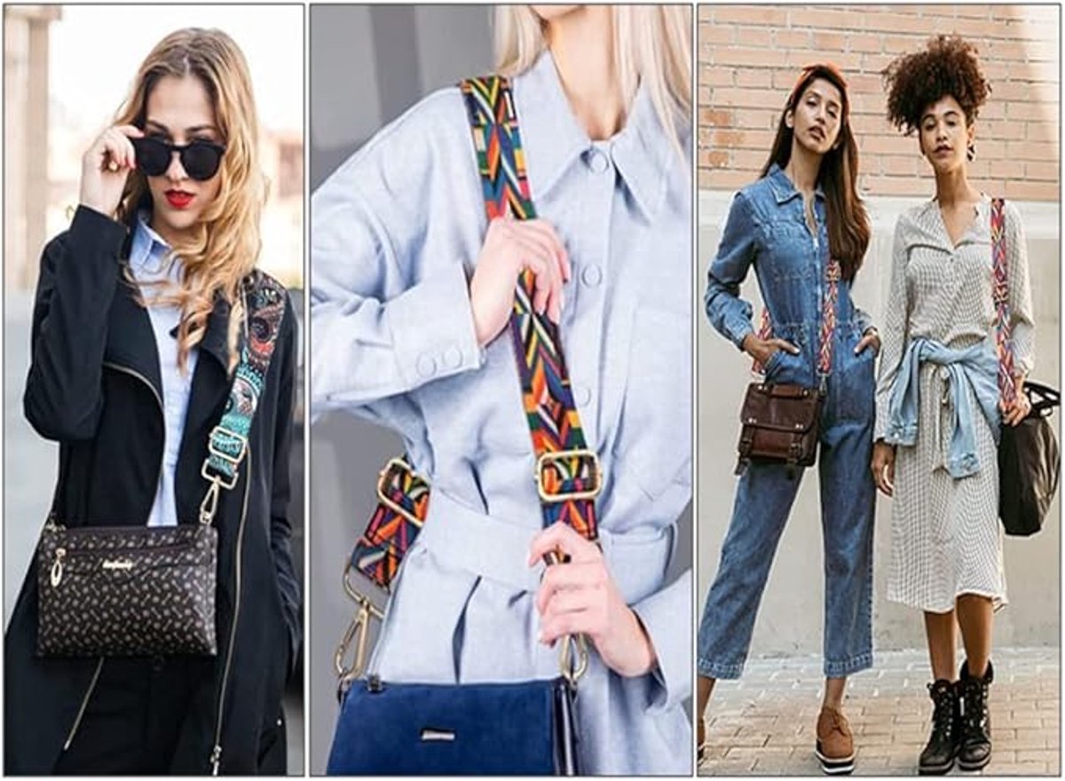 Bag Strap - 4-Piece Shoulder Strap - Adjustable Bag Strap - Bagstrap - Bag Strap - Colorful Ethnic Style Strap - shoulder strap for bag - Shoulder Strap - bag strap bag strap - Front Shoulder Strap Handbag Canvas Bags DIY Accessories Unisex.