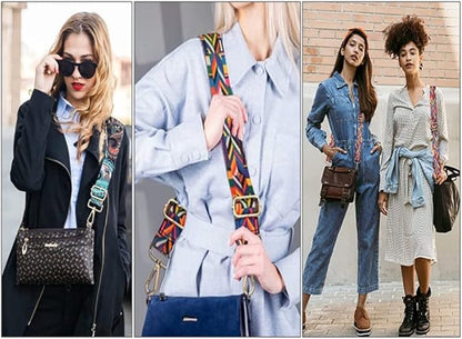 Bag Strap - 4-Piece Shoulder Strap - Adjustable Bag Strap - Bagstrap - Bag Strap - Colorful Ethnic Style Strap - shoulder strap for bag - Shoulder Strap - bag strap bag strap - Front Shoulder Strap Handbag Canvas Bags DIY Accessories Unisex.