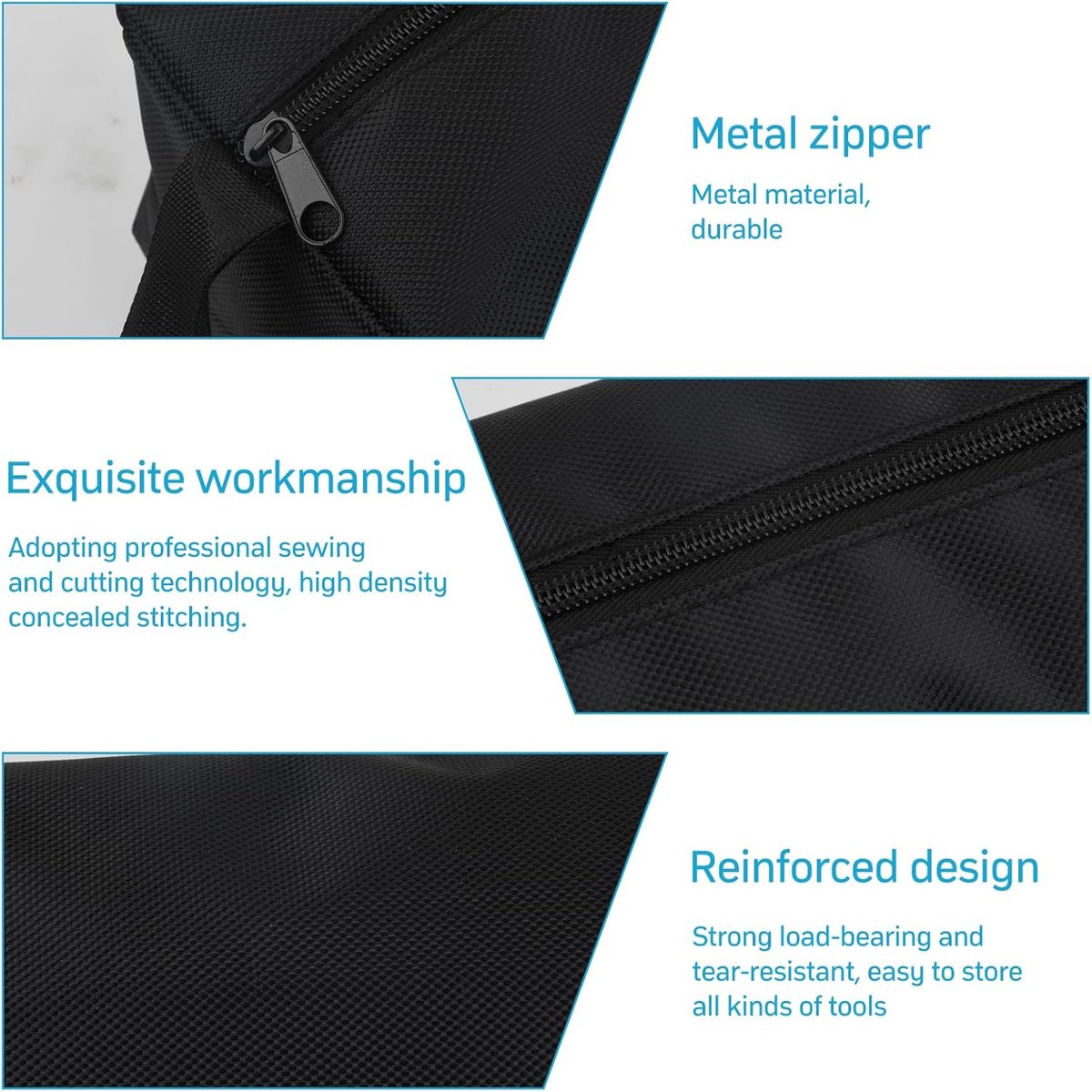2 pieces - 30*10*10cm and 25*8*8.5 cm - Tool bag - small tool bags - waterproof tool bags - sturdy small tool bag - for carpenter, tools and power tools - black and blue.