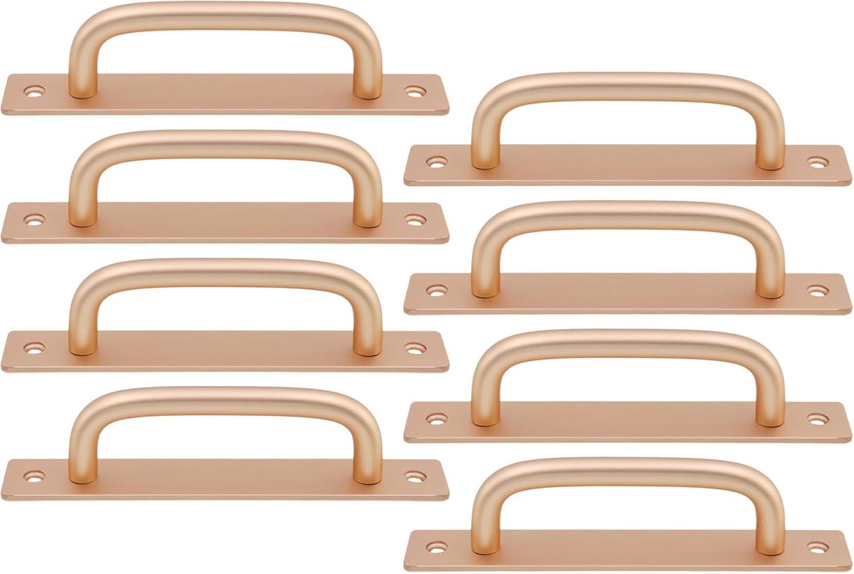 8 Pieces Door Handle - Kitchen Cabinet Handles - Cabinet Handles - Handles for Small Doors - 5" Hole in the Center Aluminum Alloy Cabinet Handles - Kitchen Cabinet Handle - For Drawer Cabinets, Cabinets, Kitchen, Wardrobe and Drawer Handles - Gold