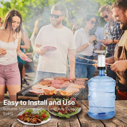 Electric water pump - Portable water pump - Water pump - Water bottle dispenser - detachable electric pump - for desk, countertop, kitchen and office - white - 7.2*7.2*12.5 cm.