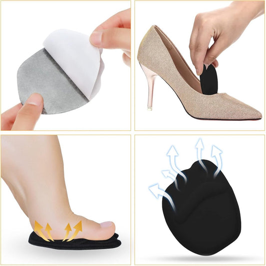10 pairs - heel cushions - lining cushions - high heel insoles - insoles for loose shoes, metatarsals and adjustable toe fillers - insoles for oversized shoes - women's and men's - prevent heel pain and blisters - black.