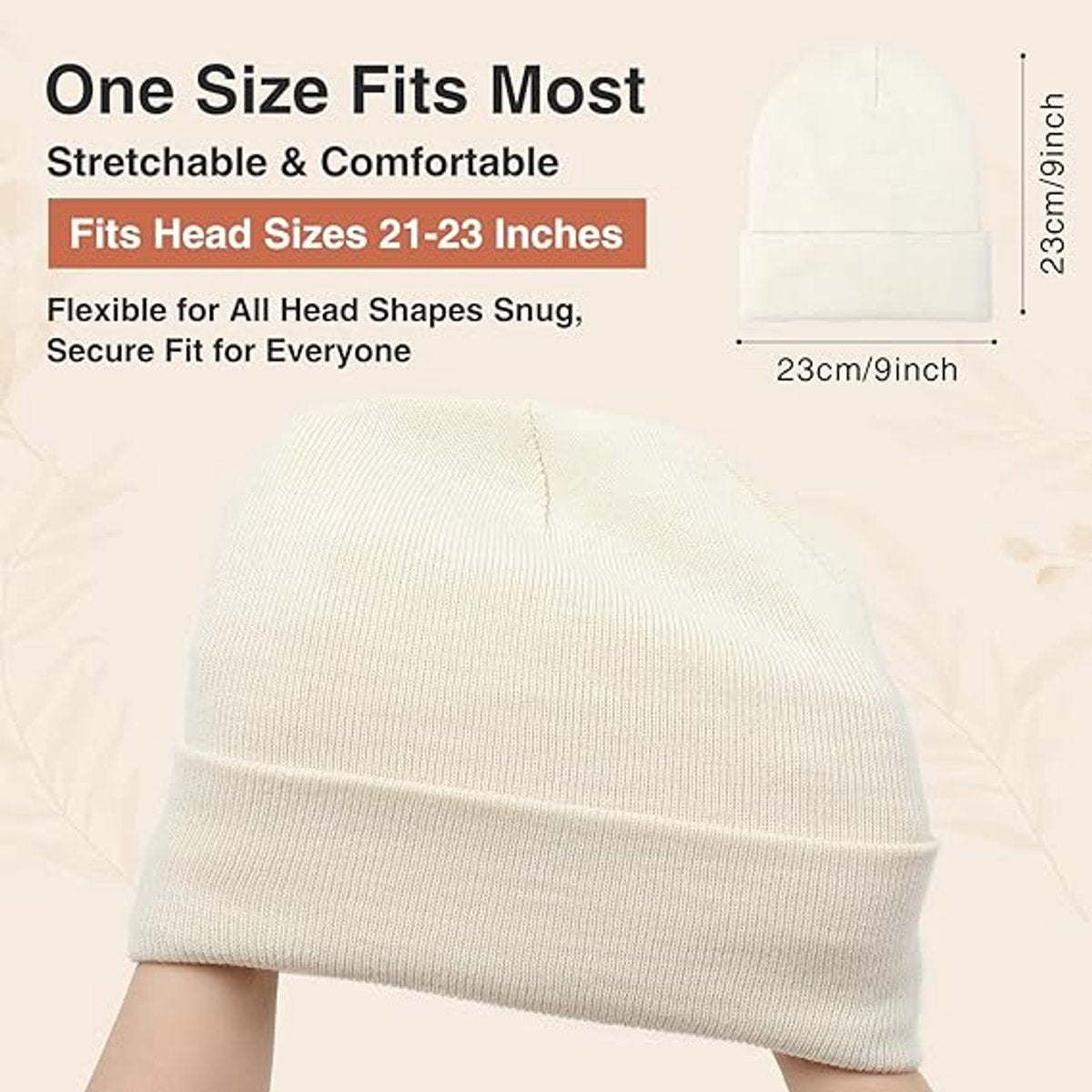 Hat - Knitted hat - Winter hat - Warm hat - Hat with satin lining - warm winter hat - knitted winter hat with fold-over brim - silk lining - soft knitted hat - warm and comfortable - for women and men - white.