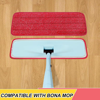8 Pack 16.5 inch reusable mop pads Microfiber spray mop replacement heads - mop head replacement Suitable for wet/dry mopping compatible with Bona floor care system (4 colors of mops)