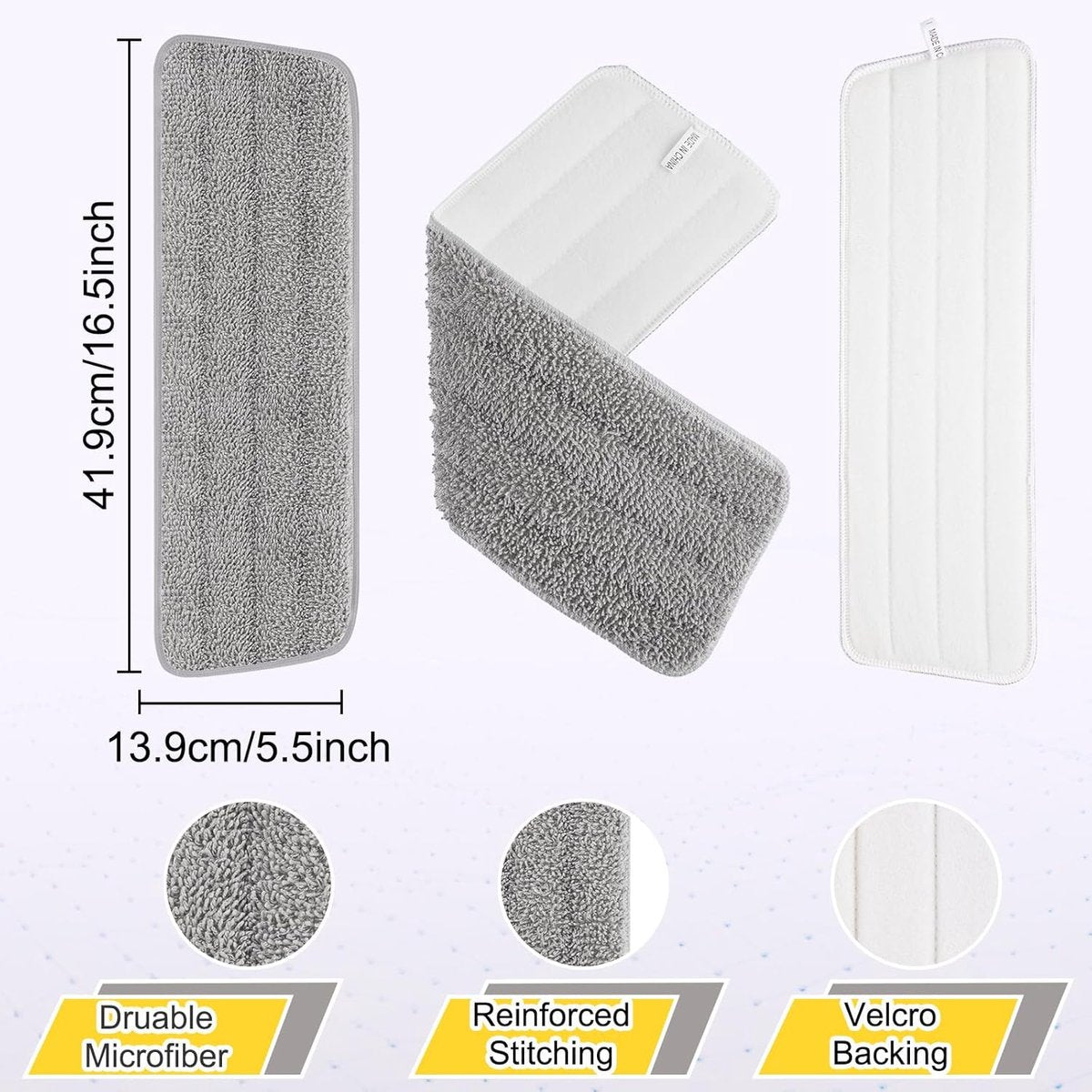 8 Pack 16.5 inch reusable mop pads Microfiber spray mop replacement heads - mop head replacement Suitable for wet/dry mopping compatible with Bona floor care system (4 colors of mops)