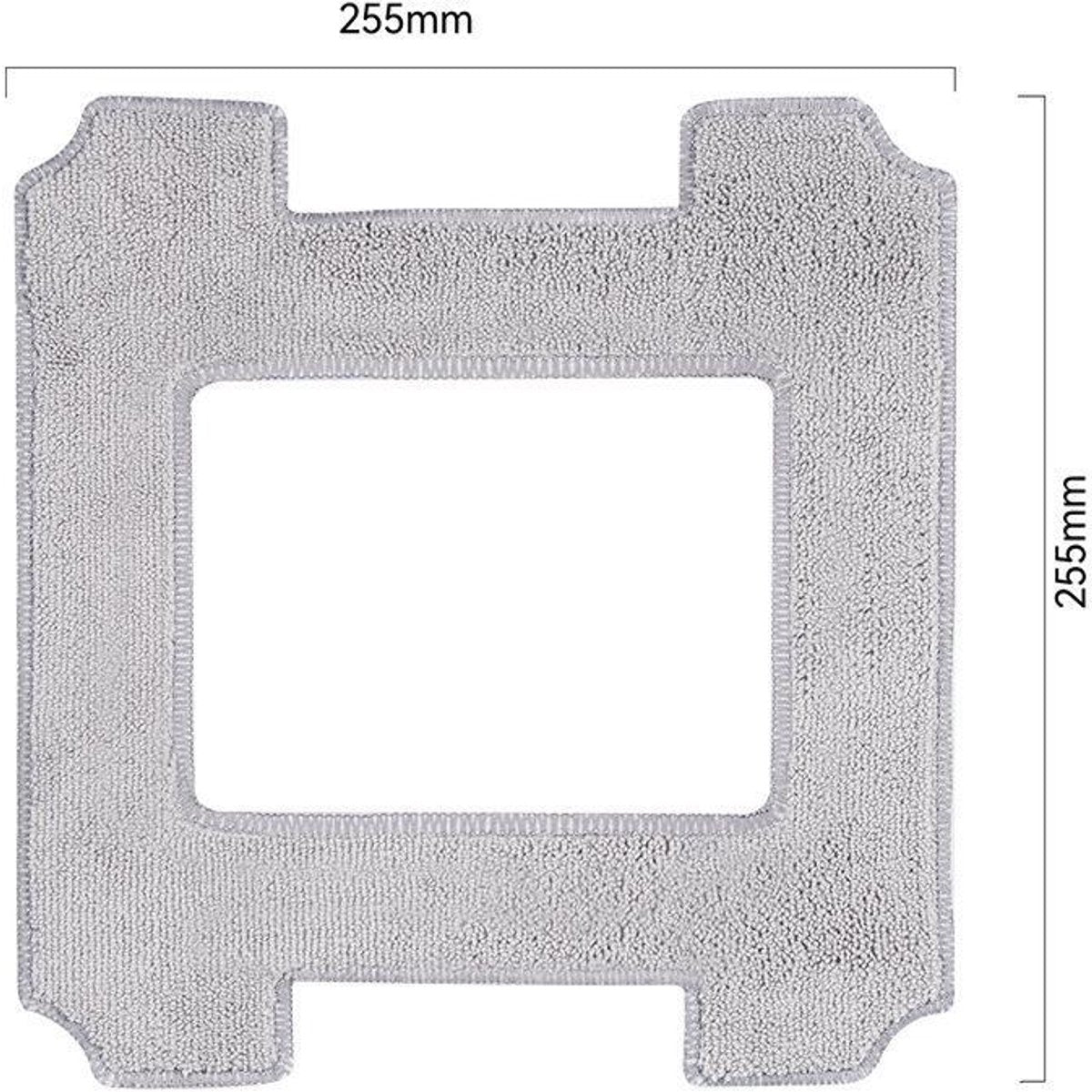 6 pieces - Microfiber cloths - Replacement mop cloths - Suitable for Ecovacs Winbot W1 / W1 Pro / W2 / W2 Omni - Mop cloths - Robot cleaning accessories - Cleaning cloths - Washable Microfiber Cloths - reusable - 255*255 mm - grey