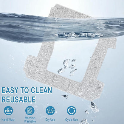 6 pieces - Microfiber cloths - Replacement mop cloths - Suitable for Ecovacs Winbot W1 / W1 Pro / W2 / W2 Omni - Mop cloths - Robot cleaning accessories - Cleaning cloths - Washable Microfiber Cloths - reusable - 255*255 mm - grey