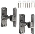 2 pieces - 90/180 degrees - sliding door lock - privacy protection - security sliding door lock - small gate locks - hardware for shed, garden, bathroom, cupboard, window - 80*25 mm - grey