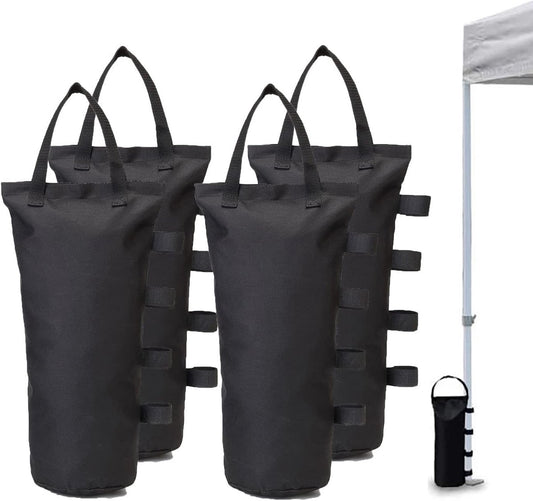 4 pieces - Sandbags - Weight bag - Ballast bags - Gazebo Weights - Ballast bags - cylindrical sandbags - solid windproof sandbag - canopy gazebo weights - for pop-up tent, canopy or parasol - Ø15*50 cm - black - (without sand)