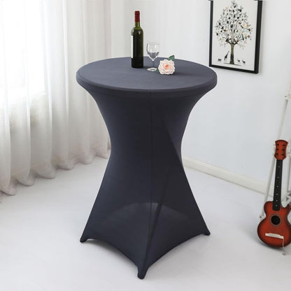 1 Piece High Tablecloth - High Table Skirt - 80 x 110 cm - Extendable High Tablecloth - Stretch High Table Cover - Round High Tablecloth - High Table Party Table Table Skirt - High Table - for restaurant, bar, cocktail table, wedding banquet table - Black