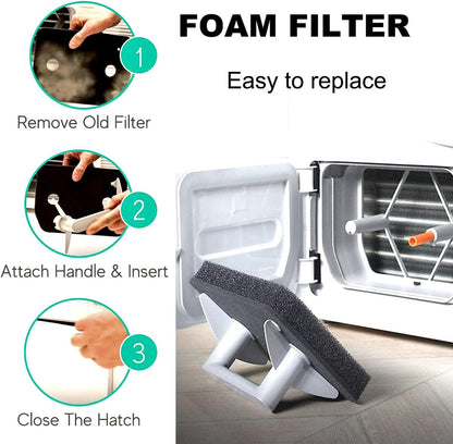 pieces - Dryer Filter Sponge Filter - Dryer filters suitable for Miele T1 - Filter sponge foam - Filter - Dryer base filter - tumble dryer plinth filter - 210 x 155 mm - Black
