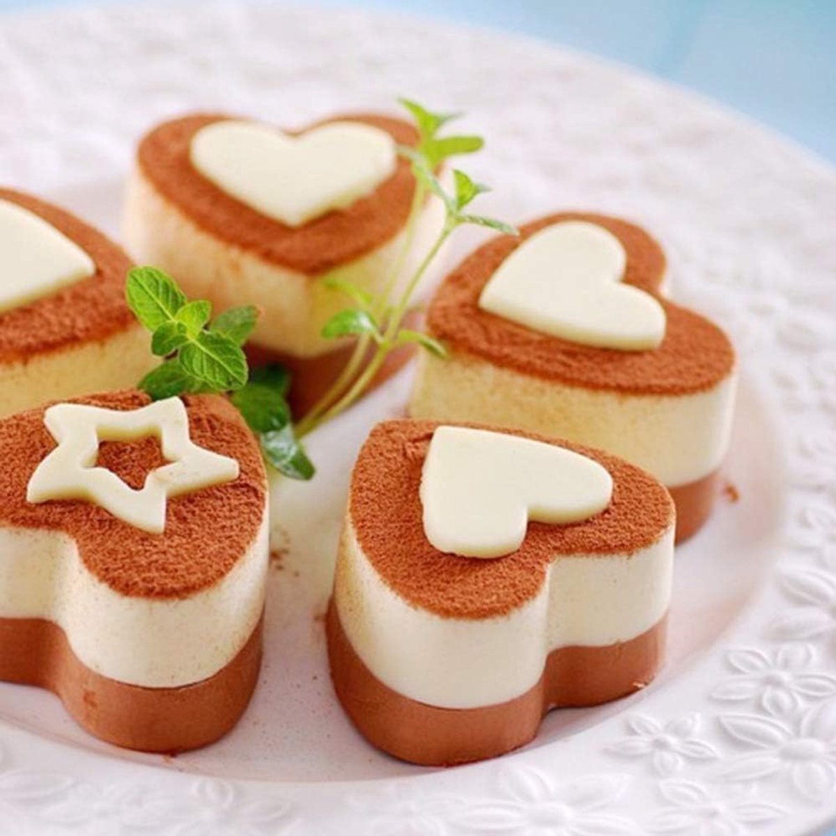 6 pieces - stainless steel - dessert rings - cake rings - with handle - molds - for baking and cooking cakes, mousses, and desserts - 8*3.8 cm - silver - Heart shape
