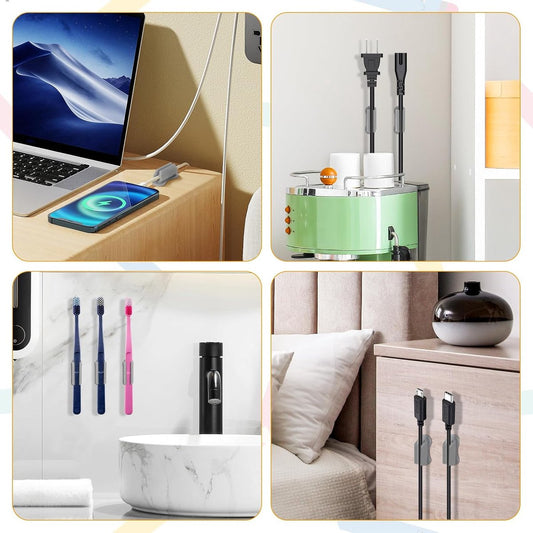 20 pieces - pen holder - pen holder for desk - self-adhesive silicone pen holder - for clipboard mounting in classroom - highlighter holder - pencil holder - for desk, classroom, office accessories - grey - 2*4.7 cm