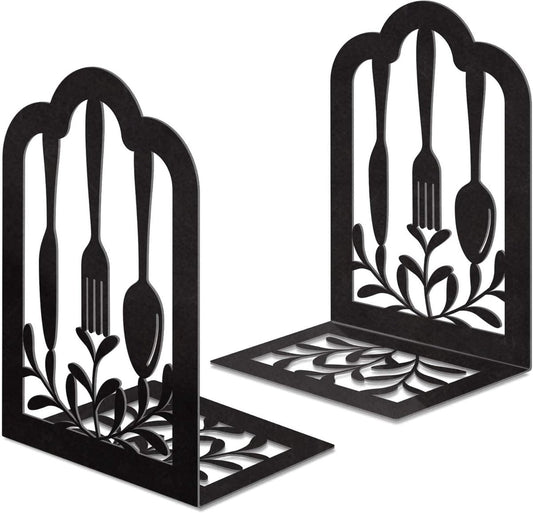 2 Pieces Bookends - bookends - Metal Book Stand - Book Holder - Shelf Organizer - Book Support - Bookshelf - Magazine Holder Book Support - Reading Tray - Magazine Rack - for library, office, school - Black