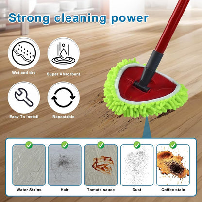 3-piece mop pad replacement suitable for O Cedar, suitable for Ocedar Easywring spin mops - microfiber chenille mop pads for Ocedar spin mops - mop head replacement - replacement mop pads - machine washable, reusable, easy to install