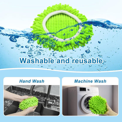 3-piece mop pad replacement suitable for O Cedar, suitable for Ocedar Easywring spin mops - microfiber chenille mop pads for Ocedar spin mops - mop head replacement - replacement mop pads - machine washable, reusable, easy to install