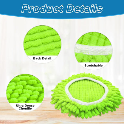 3-piece mop pad replacement suitable for O Cedar, suitable for Ocedar Easywring spin mops - microfiber chenille mop pads for Ocedar spin mops - mop head replacement - replacement mop pads - machine washable, reusable, easy to install