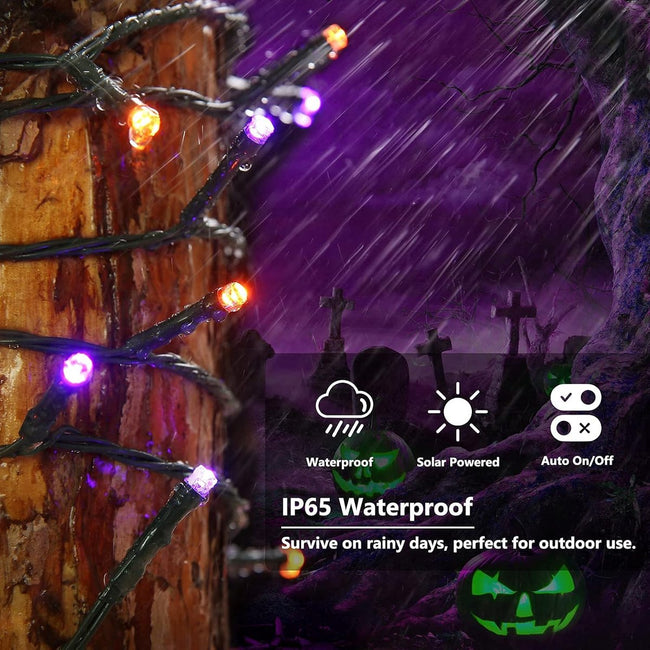 2 Pieces Solar Garden Lights Total 144 FT, 400 LED Lights - Halloween Lighting - Halloween String Lights - Halloween Decoration - Halloween Lanterns Decoration - Small Party Lights - Fairy Lights - Waterproof - For Garden - Patio And Path Main Image