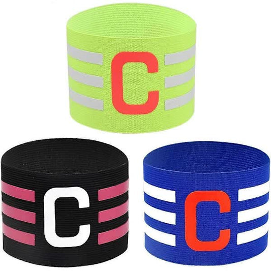 Adjustable Football Captain's Armband 3 pcs Compatible with Football Hockey Rugby for Adults and Youth.