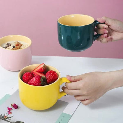 Large Ceramic Coffee Mug 650ml with Henke, Compatible with Breakfast Cereal Bowl and Tea Cup, Birthday Gift