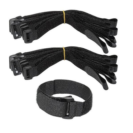 16-pack Black Nylon Cable Ties with Velcro, 30 cm x 2.5 cm, High Quality Cable Management.