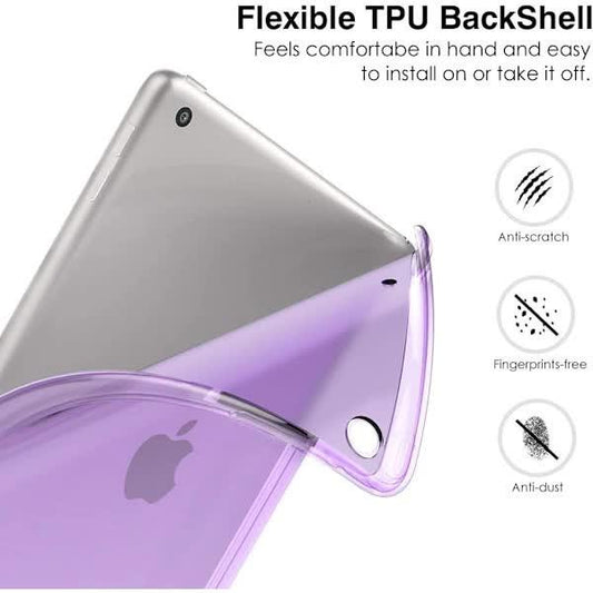 iPad Case 10.2 Inch Purple Soft Frosted Slim Cover with S compatible with iPad 9th 8th 7th Generation.