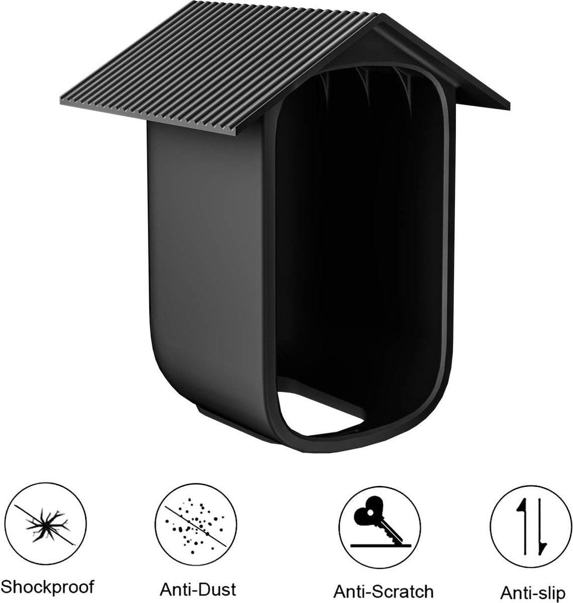 pieces - Camera silicone protective cover - security camera protective cover - black - soft silicone cover - security camera protective cover - weatherproof silicone housing - for EufyCam 2C.