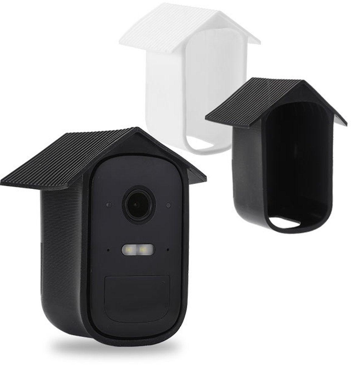 2 pieces - Camera silicone protective cover - Surveillance camera protective cover - suitable for EufyCam 2C - Protection - Weatherproof silicone housing - Soft - Black + White.