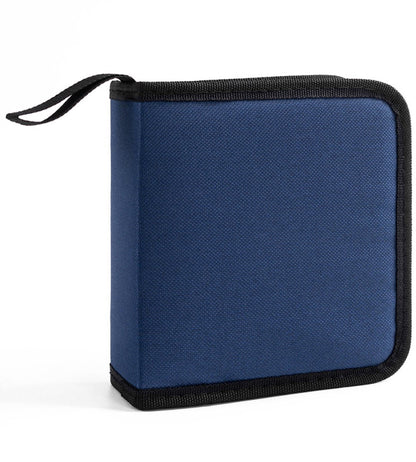 CD/DVD Storage Case - CD Bag - Oxford Cloth - With Zipper - CD Case Storage Folder - DVD Case Case - CD (Rom)/DVD Storage Case - CD/DVD Case Folder - CD/DVD Storage System - Suitable for 40 CDs or DVDs - 16*15.5*4.8cm - Blue