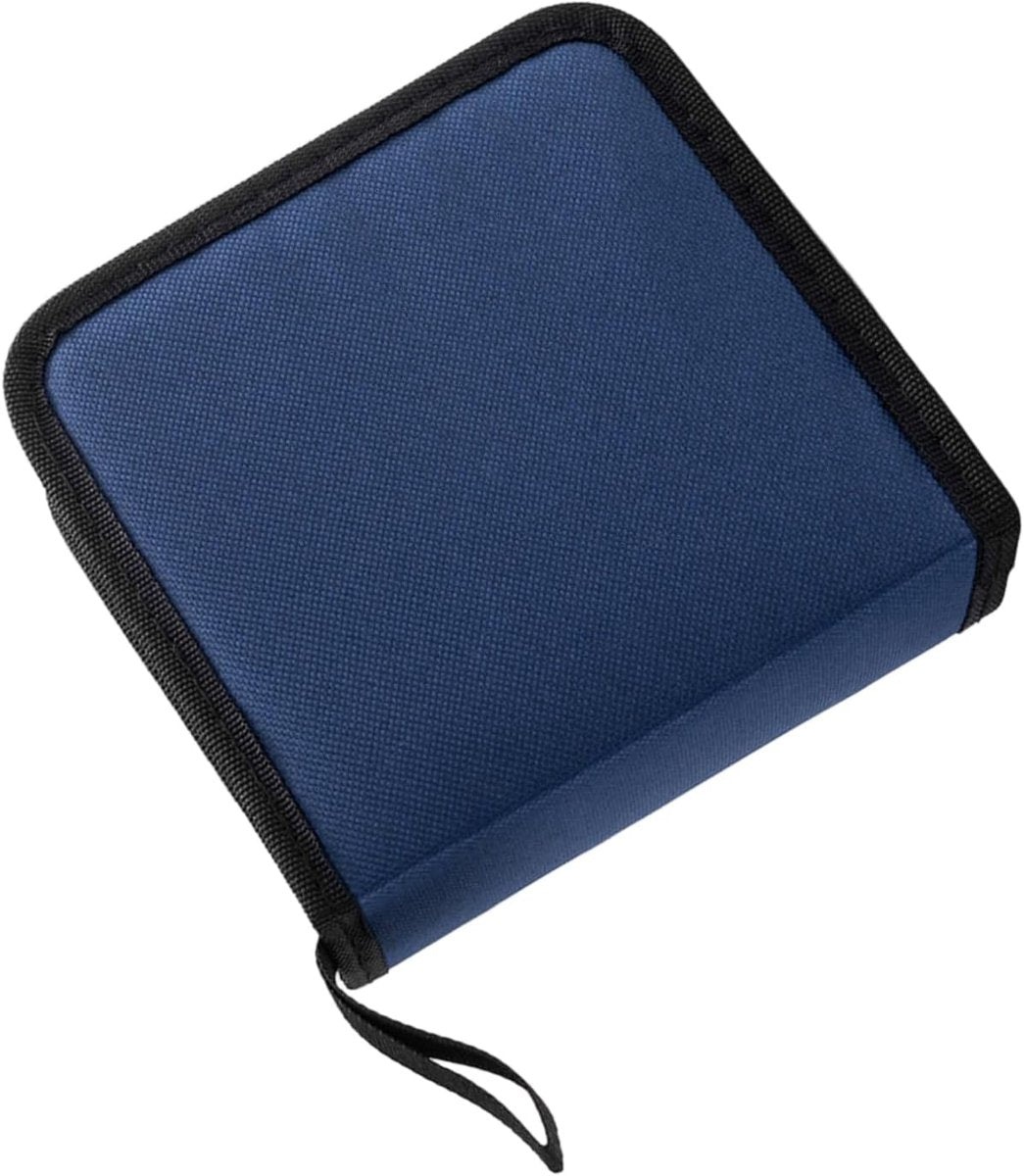 CD/DVD Storage Case - CD Bag - Oxford Cloth - With Zipper - CD Case Storage Folder - DVD Case Case - CD (Rom)/DVD Storage Case - CD/DVD Case Folder - CD/DVD Storage System - Suitable for 40 CDs or DVDs - 16*15.5*4.8cm - Blue