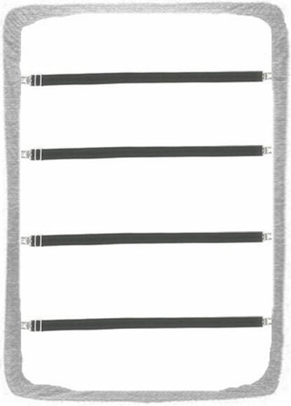4 pieces - 70-230 cm Sheet tensioners - Sheet clips - Duvet tensioners - Duvet clamps - Bed sheet clamp - Sheet braces - Elastic fitted sheet tensioners - Adjustable - for sheets, ironing board, mattress or sofa
