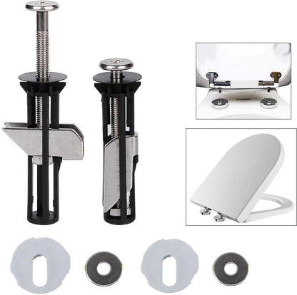 Toilet Seat Hinges - Universal Mounting Kit for Toilet Seats - Toilet Seat Hinge Set