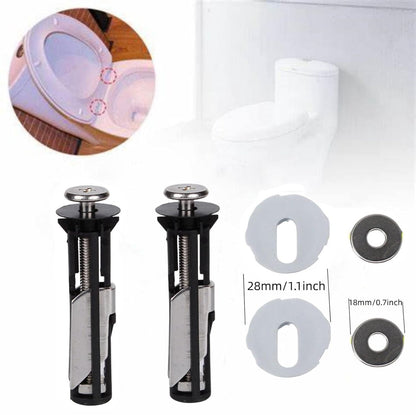 Toilet Seat Hinges - Universal Mounting Kit for Toilet Seats - Toilet Seat Hinge Set
