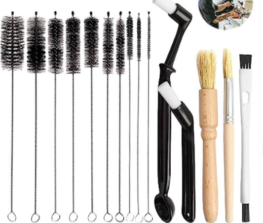 Coffee machine cleaning brush - 15 pieces - barista accessories - cleaning brush set - Cleaning brush for coffee machine - Cleaning brush for coffee spout and milk hose coffee machine - cleaning brush espresso machine.