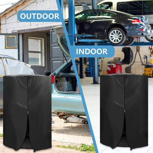 Tire cover - 1 piece - For 4 tires - Tire storage - 420D - 73*110cm - Car tire bag - Cover for car tires - Waterproof - Sun protection - Dustproof - Car tire cover - Winter tire cover - Black.