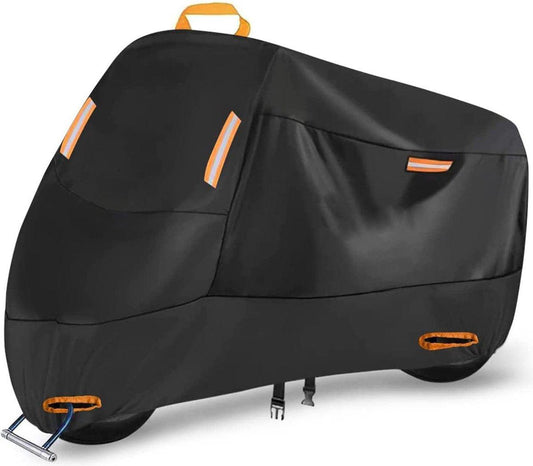 Waterproof Motorcycle Cover - Outdoor Motorcycle Cover - Waterproof Motorcycle Covers - Motorcycle Cover - Outdoor & Indoor - Universal Motorcycle - 210D Oxford Fabric - XL(230*95*125cm) - Black.