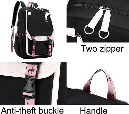 Backpack - School Bag - Backpack - Girl Backpack - School Backpack - School Bag - Book Bag - With USB Charging Port - Laptop Backpack - 30 Liters.