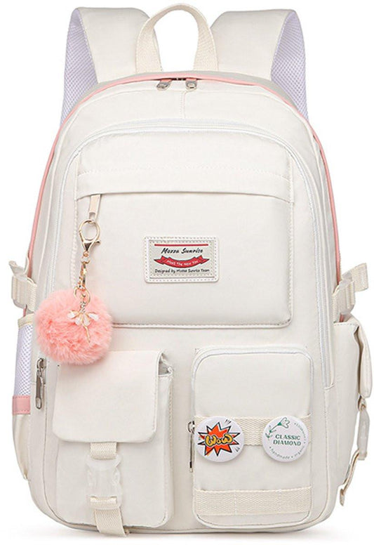 Backpack - School Bag - Backpack - Girl Backpack - School Backpack - School Bag - Laptop Backpack - 30 Liters - WhiteB.