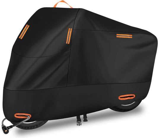 Waterproof Motorcycle Cover - Outdoor Motorcycle Cover - Waterproof Motorcycle Covers - Motorcycle Cover - Outdoor & Indoor - Universal Motorcycle - 210D Oxford Fabric - XXL(245*105*125cm) - Black.