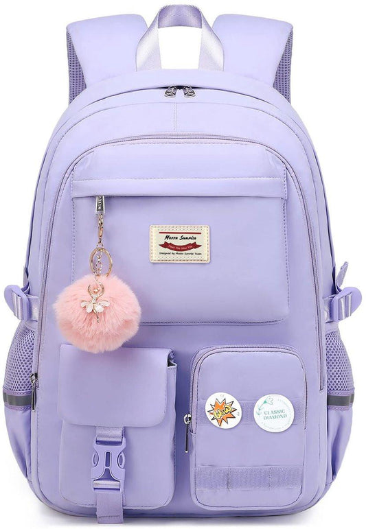 Backpack - School Bag - Backpack - Girl Backpack - School Backpack - School Bag - Laptop Backpack - 30 Liters - PurpleA.