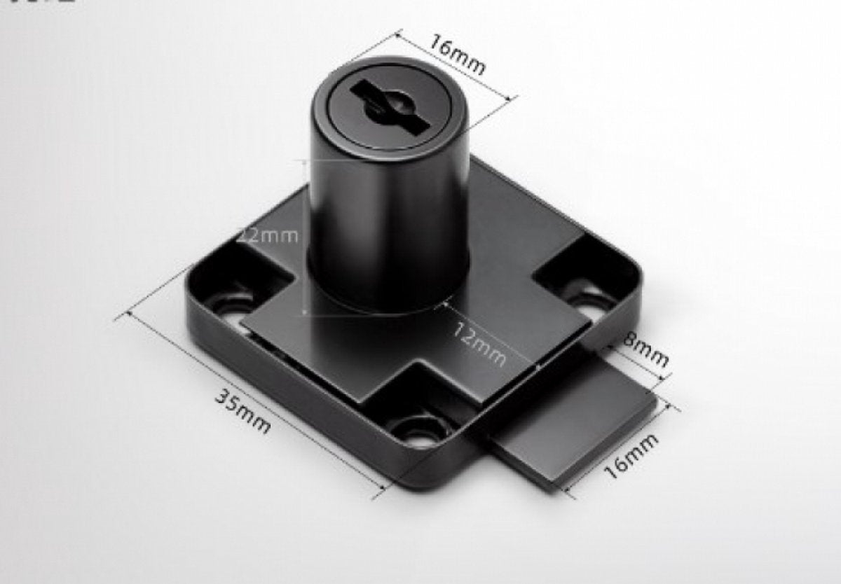 pieces - Cam Lock - furniture lock - Furniture locks - letterbox lock - security cabinet lock - drawer lock - lock with key - black - cold-rolled steel - for furniture cabinet letterbox drawer