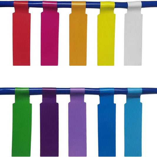 Cable Markers - 20 Pieces - Cable Labels - Cable Marking Labels - Self-Adhesive - Waterproof - Tear-Resistant - Oil-Resistant - Scratch-Resistant - Handwritten - 10 Colors.