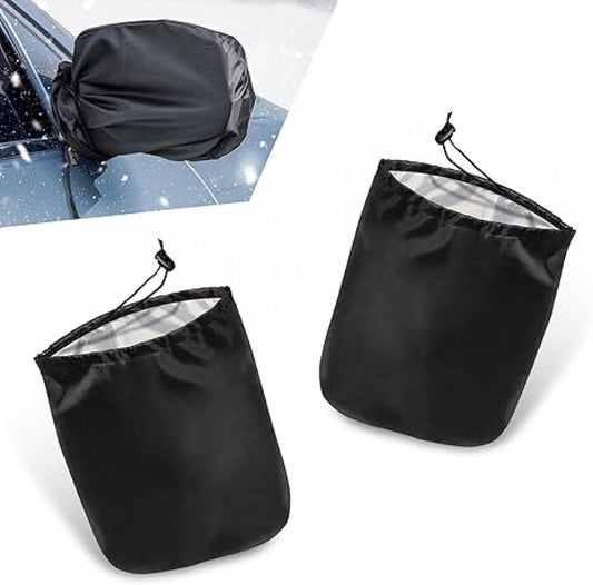 Pieces - Side Mirror Cover - Car Side Mirror Protective Cover - Anti-Frost Cover - Rearview Mirror Protective Cover - 420D Oxford Cloth - Universal - Waterproof - Protection - Black - 33*27cm.