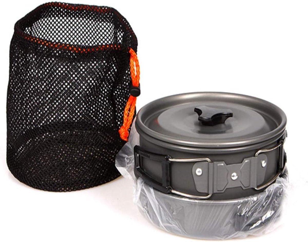 3 pieces - Cooking set - Camping Cooking set - Cookware - Camping Pan Set - Camping Cookware Kit - Kitchenware set - saucepan, pan, teapot - for 2-3 persons - for Outdoor Picnic Camping Hiking - Foldable - aluminum.