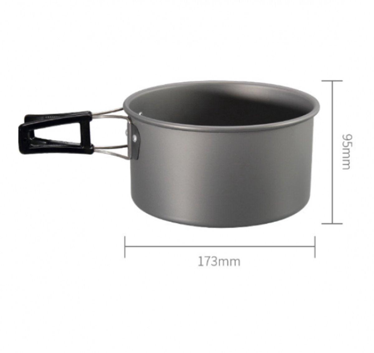 3 pieces - Cooking set - Camping Cooking set - Cookware - Camping Pan Set - Camping Cookware Kit - Kitchenware set - saucepan, pan, teapot - for 2-3 persons - for Outdoor Picnic Camping Hiking - Foldable - aluminum.