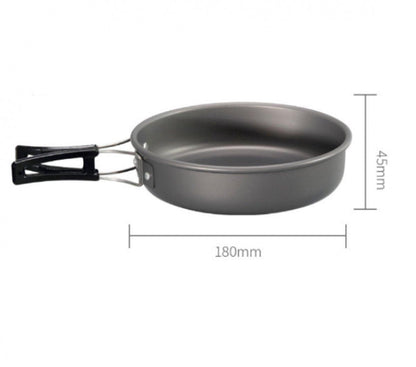 3 pieces - Cooking set - Camping Cooking set - Cookware - Camping Pan Set - Camping Cookware Kit - Kitchenware set - saucepan, pan, teapot - for 2-3 persons - for Outdoor Picnic Camping Hiking - Foldable - aluminum.