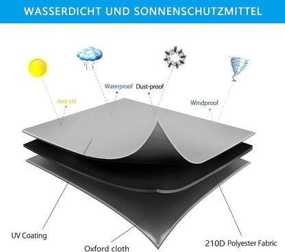 Waterproof sandpit cover - with drawstring - black - 125 x 125 x 20 cm - for sandpit pool patio garden square - 420D Oxford cloth - waterproof, windproof, dustproof - suitable for protecting children's toys
