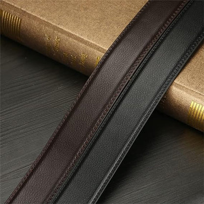 2 pieces - Men's Belt - Leather Belt - Adjustable - Gift Men - Shortenable - Gift Man - Cow Leather - Black & Brown - Without Holes - 110cm